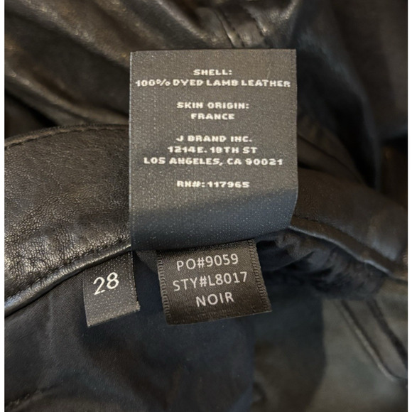 J Brand Lambskin Real Leather Pants Womens 28 Black Flare Bootcut Buttery Club - Picture 11 of 13